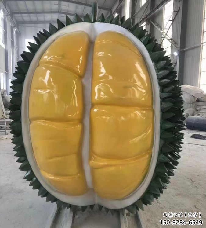 几何榴莲雕塑 发光公园果蔬雕塑 大门口水果雕塑