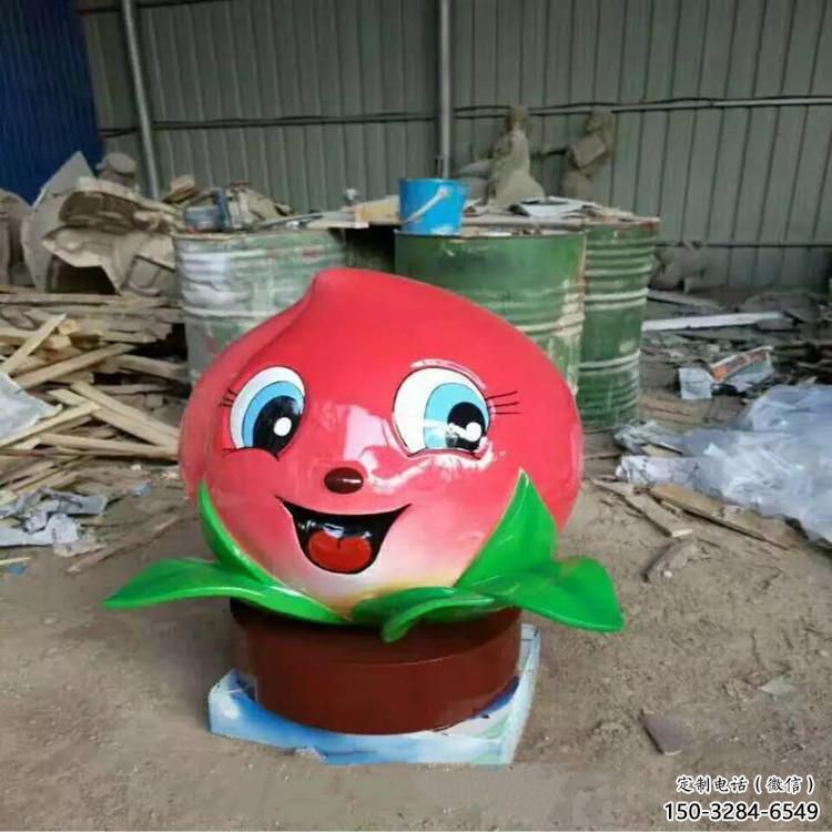 街道水蜜桃雕塑 现代景观水果雕塑 彩绘果蔬雕塑 街道水蜜桃雕塑 现代景观水果雕塑 彩绘果蔬雕塑
