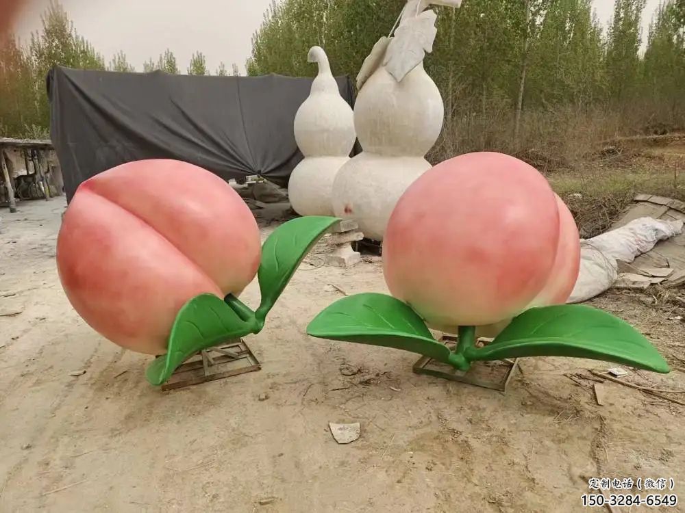 玻璃钢水蜜桃雕塑 抽象艺术水果雕塑 烤漆果蔬雕塑 玻璃钢水蜜桃雕塑 抽象艺术水果雕塑 烤漆果蔬雕塑