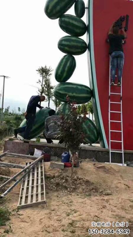 广场西瓜雕塑 抽象果蔬雕塑 烤漆水果雕塑 广场西瓜雕塑 抽象果蔬雕塑 烤漆水果雕塑