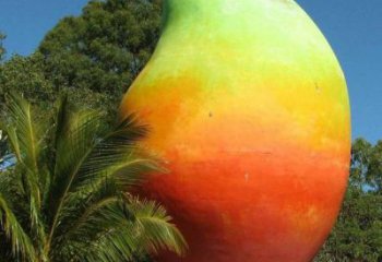 街道芒果雕塑 现代景观水果雕塑 彩绘果蔬雕塑