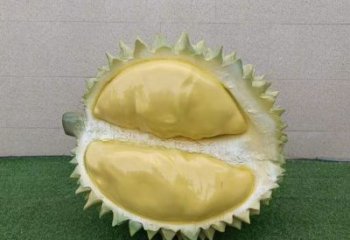 仿真榴莲雕塑 现代果蔬雕塑彩绘水果雕塑