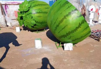 创意西瓜雕塑 步行街店门口雕塑 果蔬小品