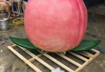 仿真桃子雕塑 店门口园林雕塑 水果小品