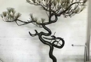 草地松树雕塑 现代校园大树雕塑 大型植物雕塑