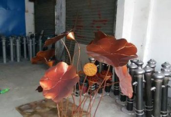 荷叶雕塑 仿真景观花卉雕塑 烤漆植物雕塑