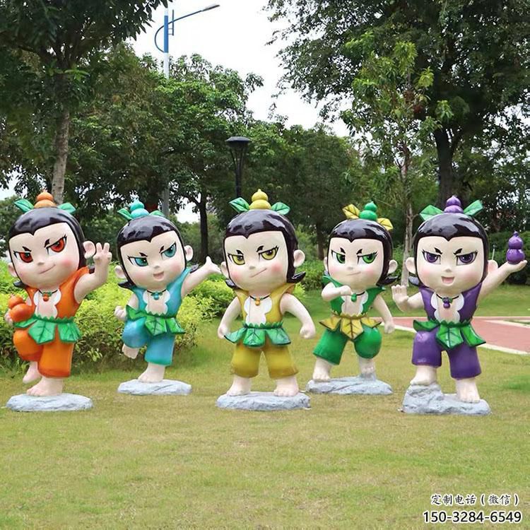 卡通葫芦娃雕塑生产 店门口园林雕塑 动漫小品 卡通葫芦娃雕塑生产 店门口园林雕塑 动漫小品
