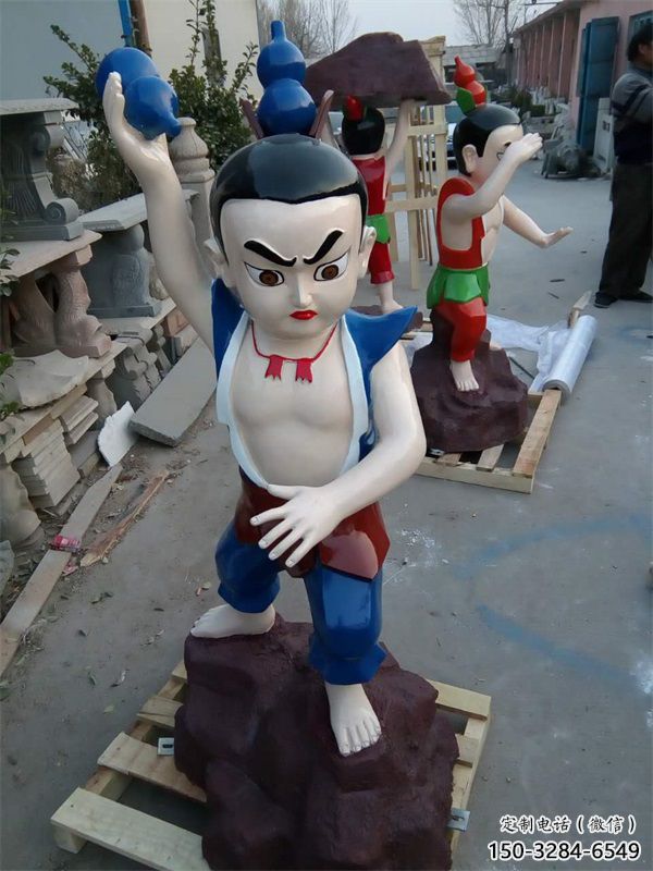 庭院葫芦娃雕塑厂 城市彩绘雕塑 卡通小品 庭院葫芦娃雕塑厂 城市彩绘雕塑 卡通小品