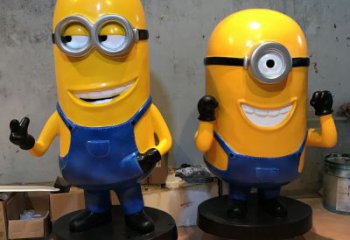 庭院小黄人雕塑 公园草地卡通雕塑 锻造动漫雕塑
