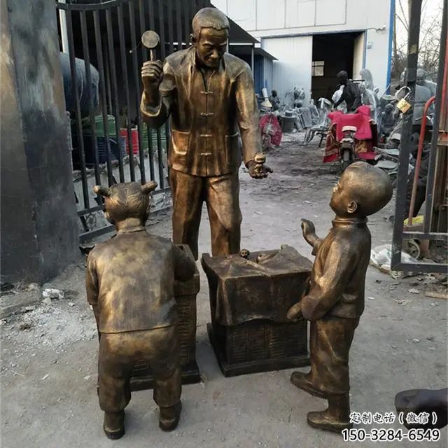 小贩雕塑 庭院民俗雕塑 彩绘摆件 小贩雕塑 庭院民俗雕塑 彩绘摆件