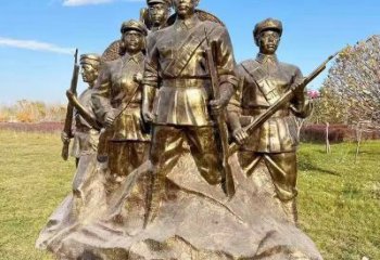大型红军雕塑 欧式步行街抗战雕塑 彩绘革命雕塑
