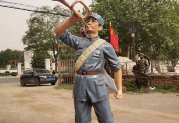 广场红军雕塑 抽象革命雕塑 烤漆抗战雕塑