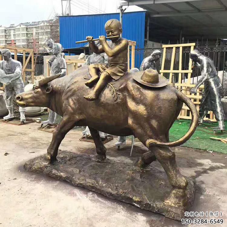 牧童雕塑制作 烤漆大型民俗雕塑 欧式铸铜雕塑