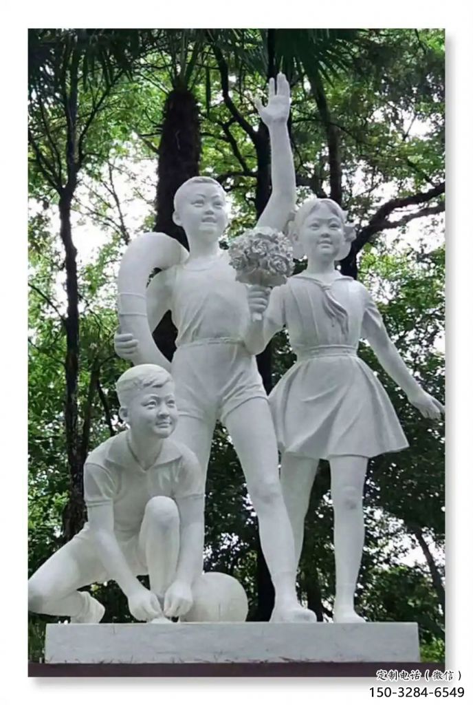 仿古少先队员雕塑 庭院彩绘雕塑 学校小品 仿古少先队员雕塑 庭院彩绘雕塑 学校小品