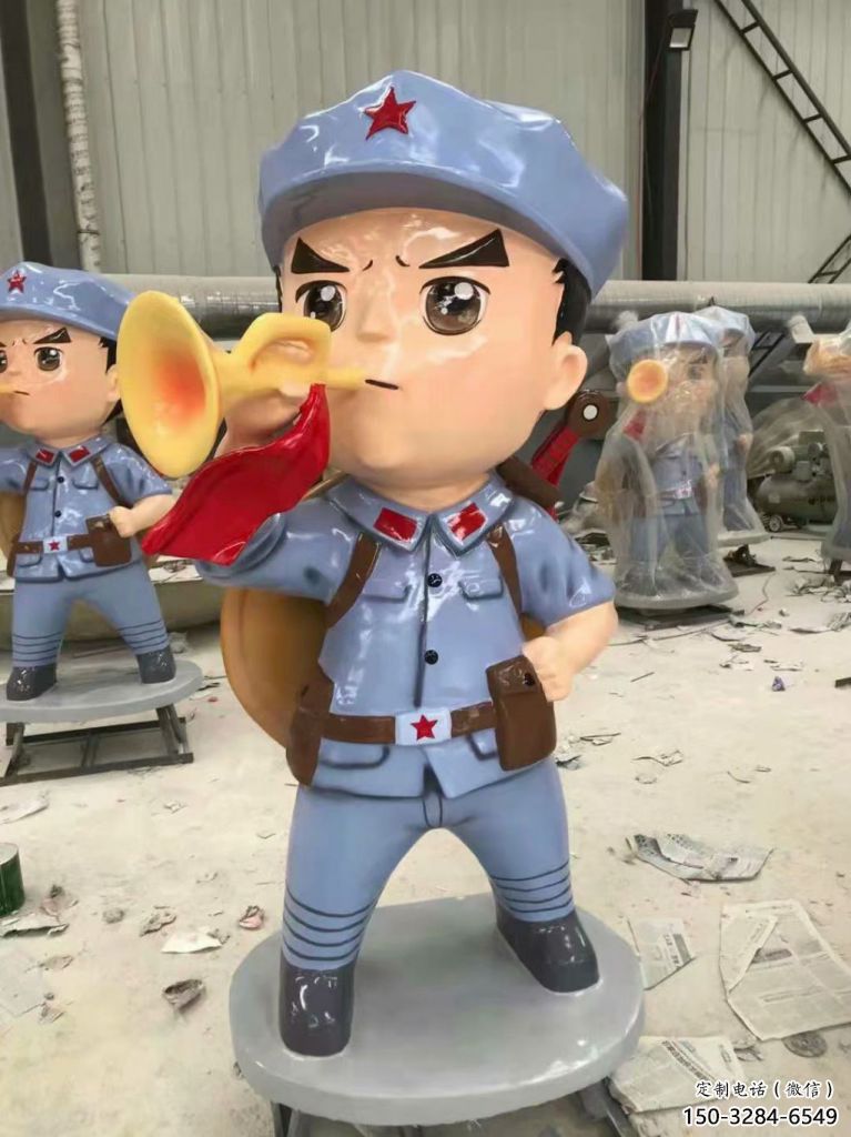步行街交警雕塑 游乐场军人雕塑 铸造士兵雕塑