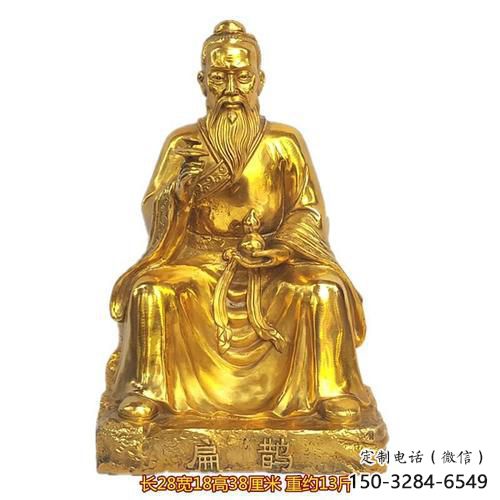 彩绘扁鹊雕塑 悬空餐饮店名医雕塑 街头药王雕塑