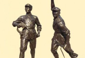 草地交警雕塑 现代校园军人雕塑 大型士兵雕塑
