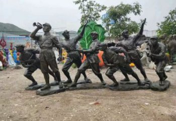 大门口交警雕塑 发光公园军人雕塑 仿真士兵雕塑