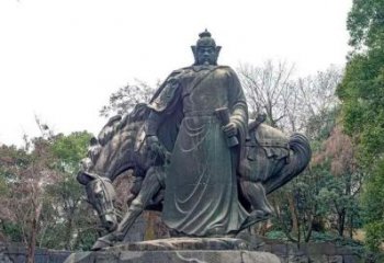 创意岳飞雕塑 铸铜名人雕塑 公园肖像雕塑