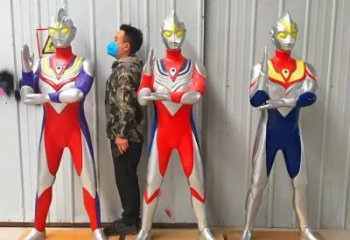 庭院奥特曼雕塑 城市彩绘雕塑 卡通小品