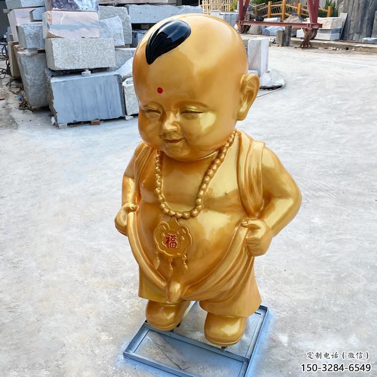 黄铜小和尚雕塑 彩绘儿童雕塑 商业街肖像雕塑 黄铜小和尚雕塑 彩绘儿童雕塑 商业街肖像雕塑