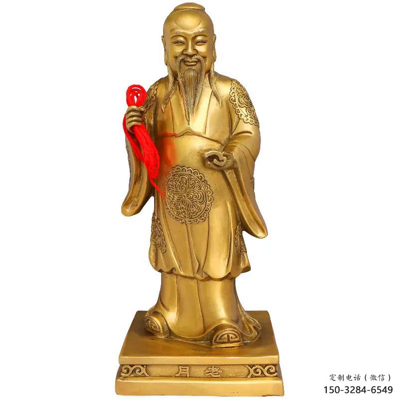 彩绘月老雕塑 铸铜人物摆件 街头神话雕塑 彩绘月老雕塑 铸铜人物摆件 街头神话雕塑