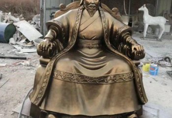 大型皇帝雕塑 锻造青铜古代雕塑 房地产雕塑