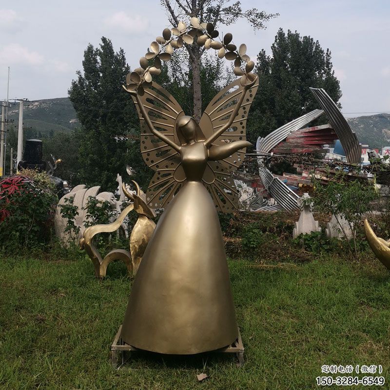 大门口天使雕塑 发光公园小品 仿真卡通雕塑