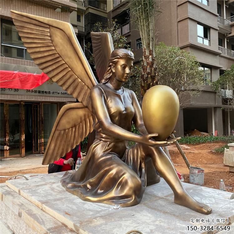园林天使雕塑 大型景观小品 中式卡通雕塑