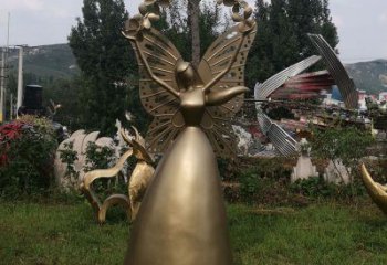 大门口天使雕塑 发光公园小品 仿真卡通雕塑