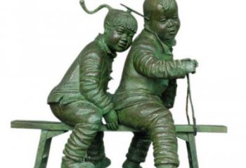 园林小孩子雕塑 大型景观儿童雕塑 中式童趣雕塑