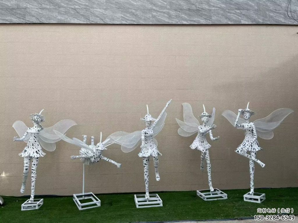 花仙子精灵雕塑，镂空工艺制作，抽象卡通雕塑 (7)