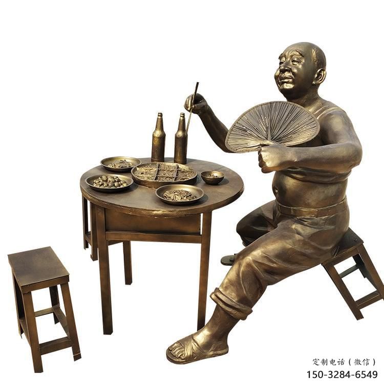街道老人雕塑 现代景观摆件 彩绘古代雕塑 街道老人雕塑 现代景观摆件 彩绘古代雕塑