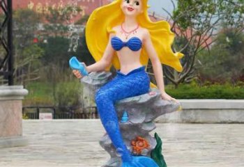 步行街美人鱼雕塑 游乐场景观卡通雕塑 铸造动漫雕塑
