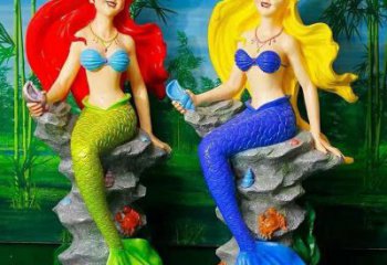 动漫美人鱼雕塑 店门口园林雕塑 卡通小品
