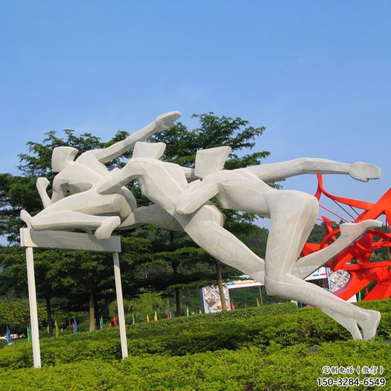 户外跨栏雕塑 喷漆景观体育雕塑 切面运动员雕塑 户外跨栏雕塑 喷漆景观体育雕塑 切面运动员雕塑