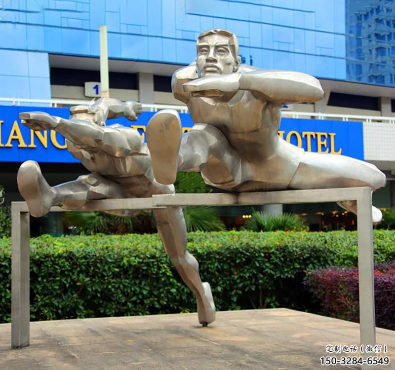 跨栏雕塑 景观美陈体育雕塑 喷漆运动员雕塑 跨栏雕塑 景观美陈体育雕塑 喷漆运动员雕塑
