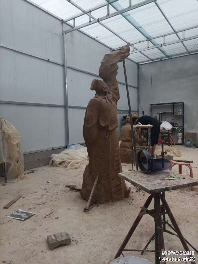 户外李白雕塑 喷漆景观古代雕塑 铸铜诗人雕塑