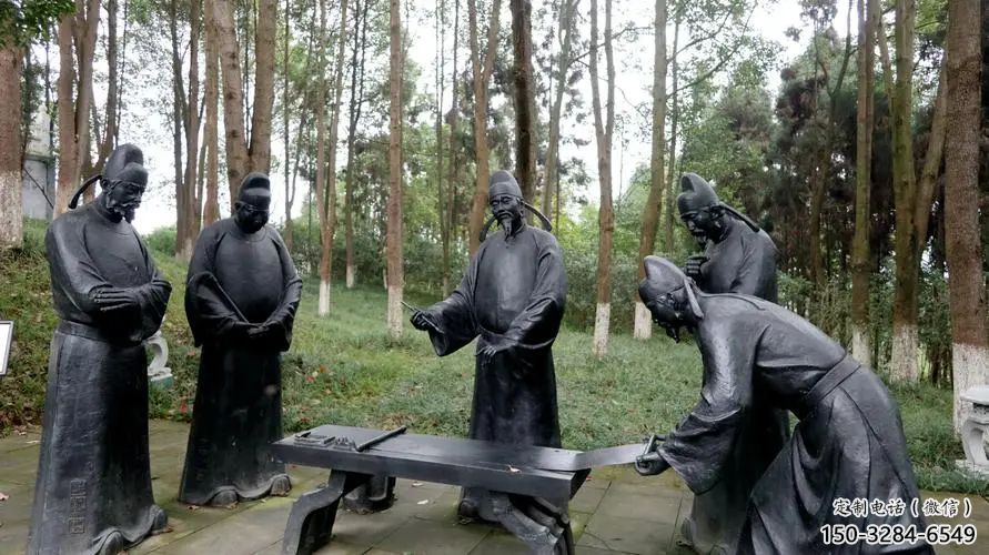 李白雕塑 景观美陈古代雕塑 喷漆诗人雕塑
