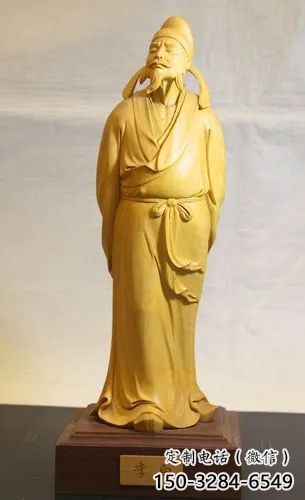 商业街李白雕塑 烤漆人物雕塑 彩绘诗人雕塑