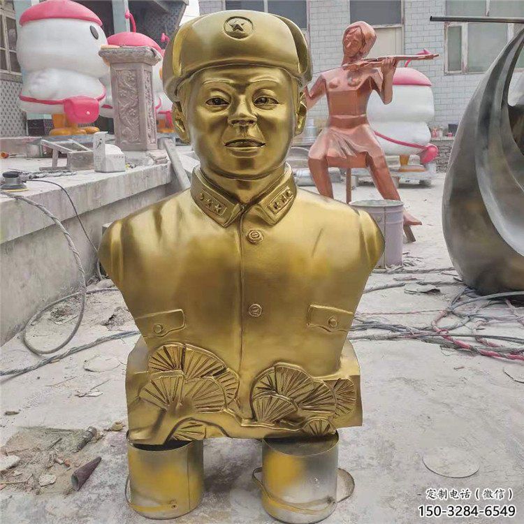 街道雷锋雕塑 现代景观人物雕塑 彩绘英雄雕塑 街道雷锋雕塑 现代景观人物雕塑 彩绘英雄雕塑