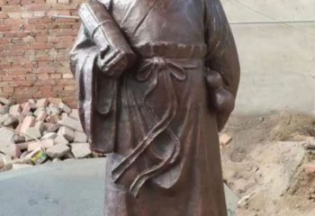 商业街李时珍雕塑 烤漆人物雕塑 彩绘名医雕塑