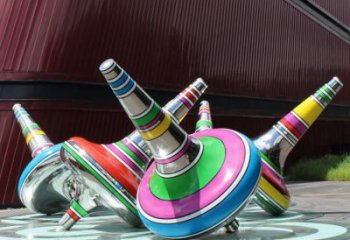 大型陀螺雕塑 欧式步行街雕塑 彩绘地标雕塑