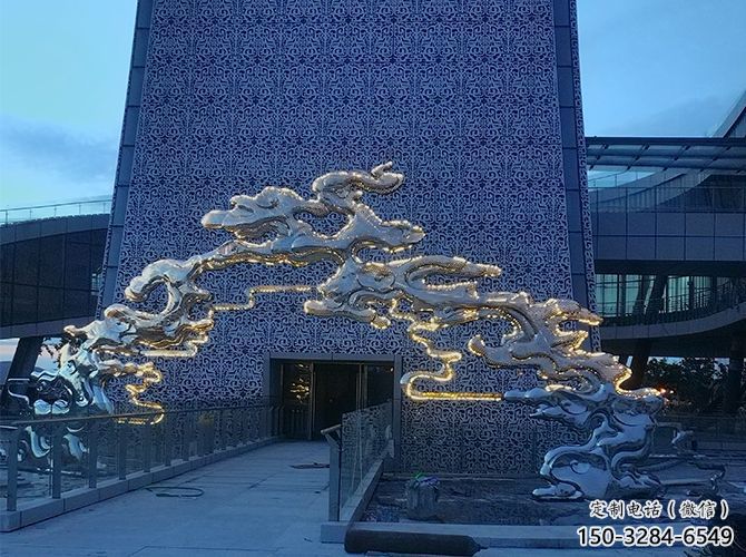 彩绘大门雕塑 电镀现代雕塑 公园拱门雕塑