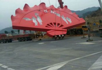 花边扇子雕塑，广场不锈钢雕塑