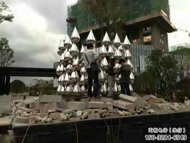 房地产水珠雕塑 剪影泪滴雕塑 锻造雕塑