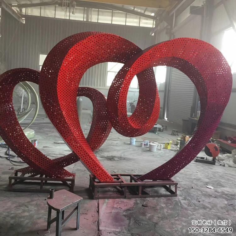 草地双心雕塑 现代校园雕塑 大型心心相印雕塑 草地双心雕塑 现代校园雕塑 大型心心相印雕塑