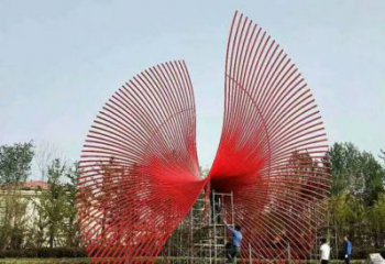 步行街凤尾雕塑 游乐场展翅造型 铸造雕塑