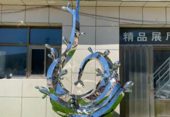 大型浪花雕塑 欧式步行街波浪雕塑 彩绘波浪雕塑