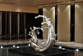 房地产浪花雕塑 现代海浪雕塑 几何波浪雕塑